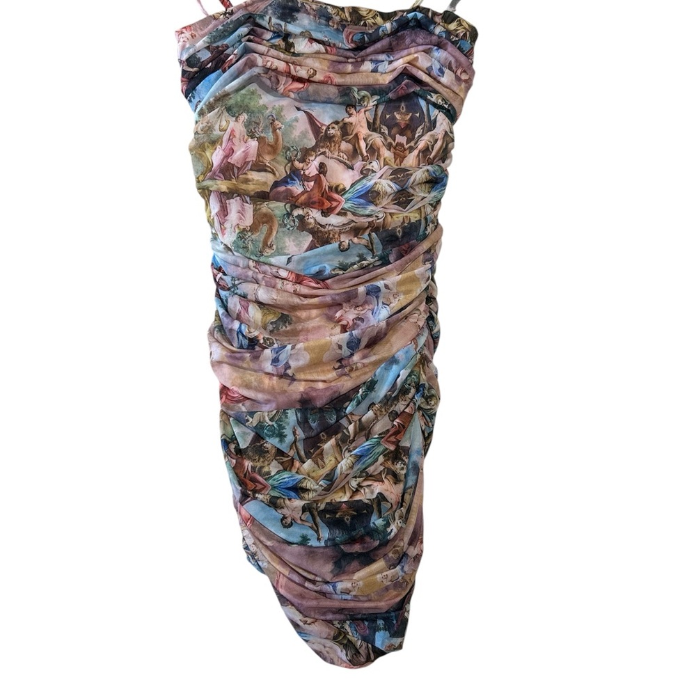 Superdown Ruched Multicolor Strapless Bodycon Mini Dress-Small - Picture 2 of 9